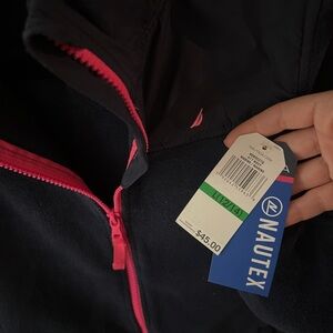 Nautica Navy Jacket with Pink Zipper and logo Size L 12/14
Kids